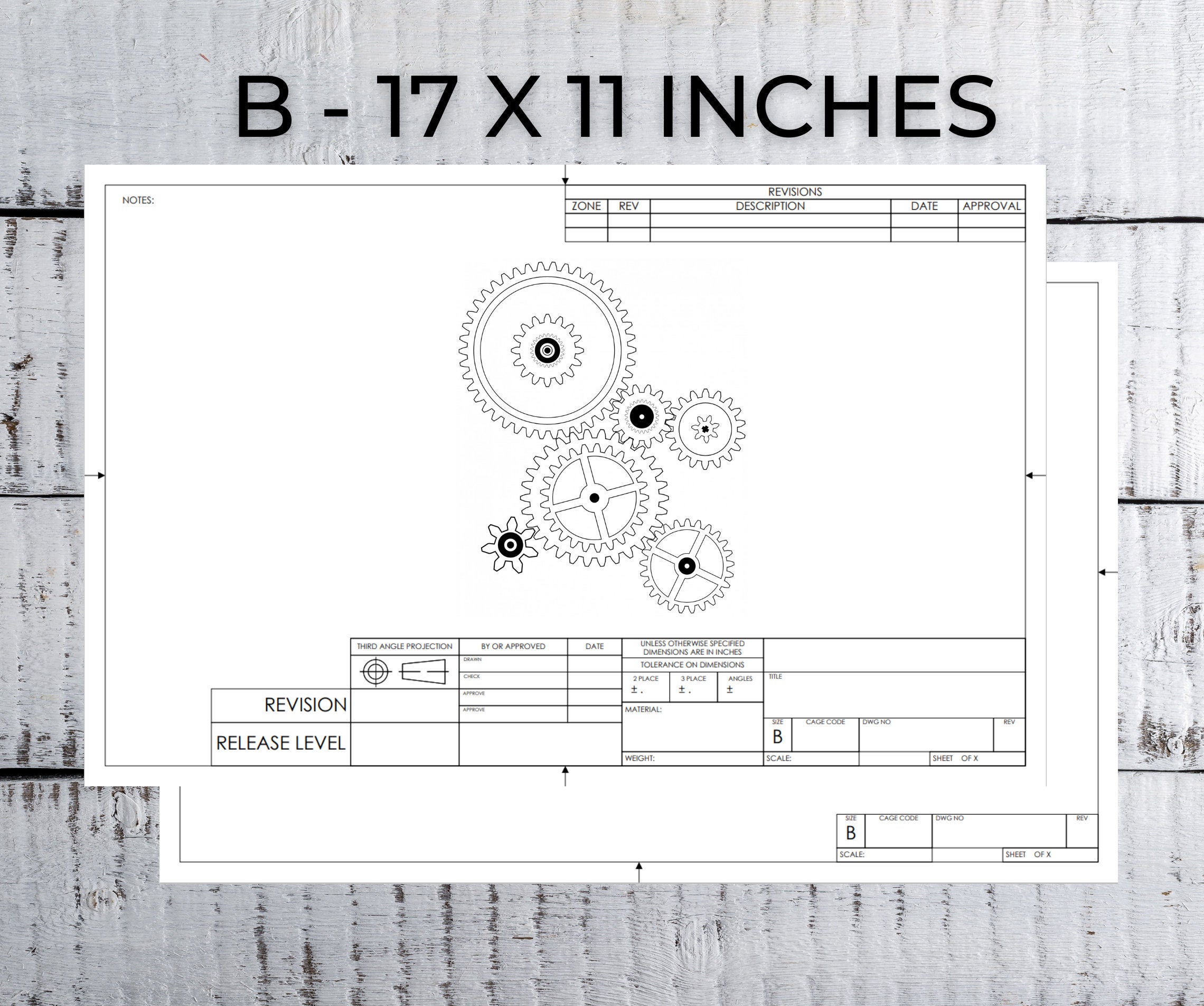 Printable Engineering Drafting Drawing Schematic or Blueprint