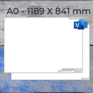 ISO A0 Visio Format Drafting Title Block Template, Sheets 1 & 2, Fully Customizable