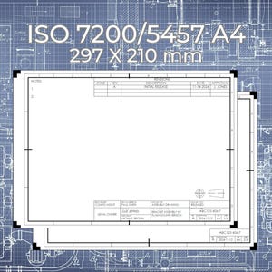 ISO A4 Size Visio Format Drafting Title Block Template, ISO 5457/7200 Format, Sheet 1 & 2
