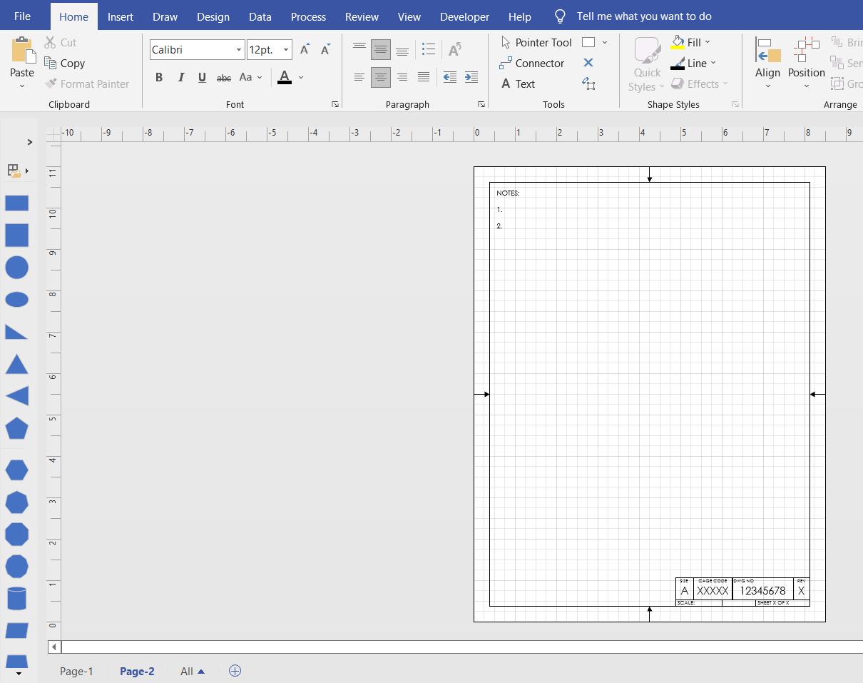 Visio Package Deal, ASME Y14 Format, ANSI A and B Size Engineering ...