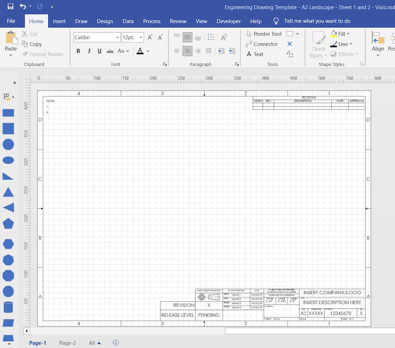 Visio Format Engineering Drafting, Drawing, Schematic or Blueprint