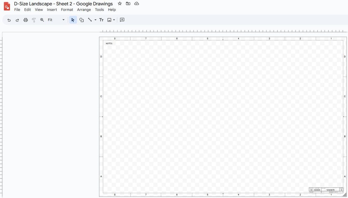 Drawing Format C ANSI D-size Google Drawings Format Drafting Title Block Template ...