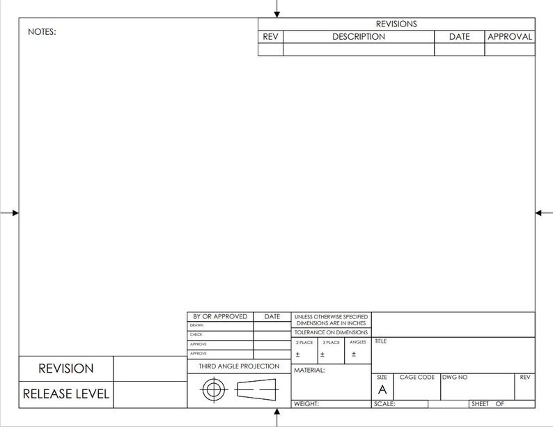 Printable Package Deal, ASME Y14 Format, ANSI A and B Size Engineering ...