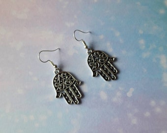 Hand of Hamsa earrings. Unusual quirky cute funny kawaii earrings