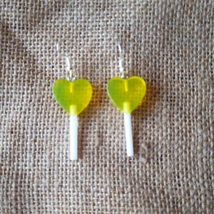 Heart shaped lollipop earrings. Unusual quirky cute funny kawaii earrings rainbow earrings image 8