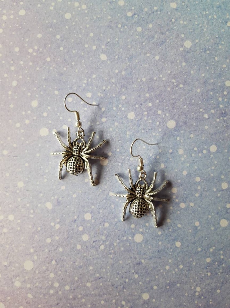 Unusual quirky cute funny kawaii earrings Spider earrings