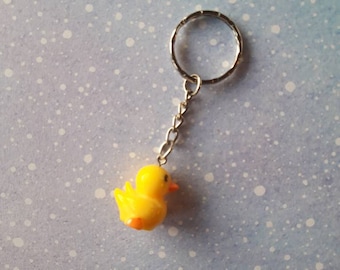 Rubber duck keyring. Cute quirky kawaii funny unusual keyring