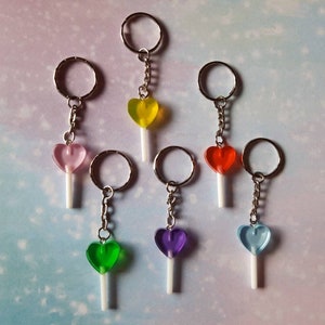 Heart shaped lollipop keyring. Cute funny quirky unusual keyring