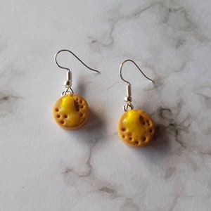 Crumpet earrings. Unusual quirky cute funny kawaii earrings. Great gift for a crumpets lover
