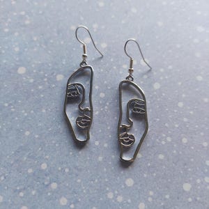 Face earrings. unusual abstract quirky funny earrings