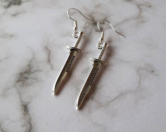 Dagger earrings. Unusual quirky cute funny kawaii earrings