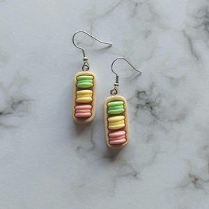 Macaron earrings. unusual quirky cute funny kawaii earrings