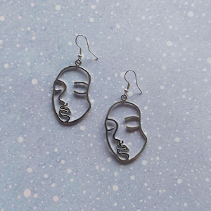 Face earrings. unusual abstract quirky funny earrings