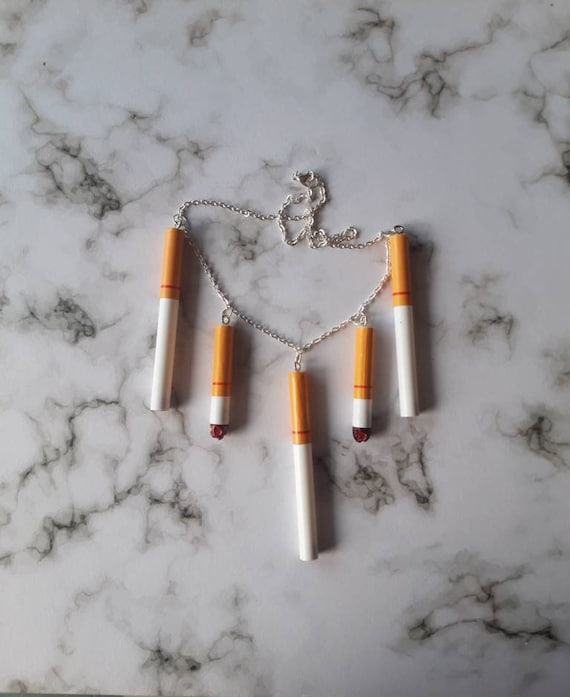 Cigarette necklace. Cute quirky kawaii funny unusual necklace