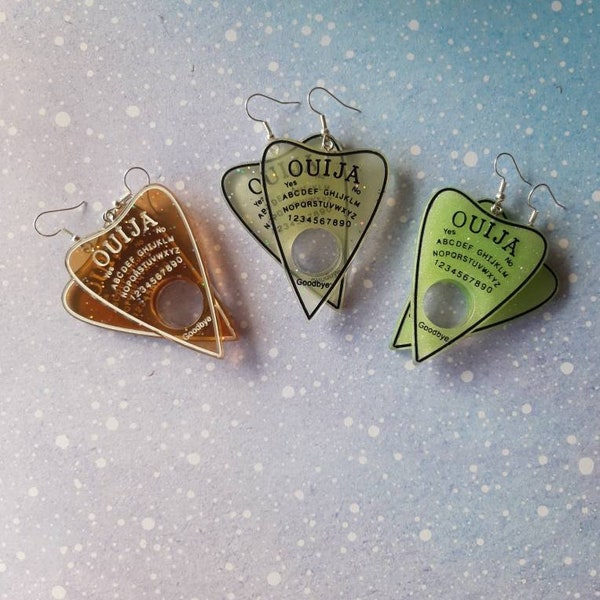 Ouija board earrings. Unusual quirky cute funny emo goth pagan kawaii pastel goth earrings