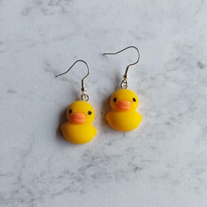 Duck earrings. Funny earrings animal earrings quirky kawaii unique handmade earrings