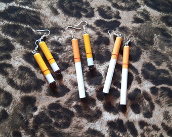 Cigarette earrings quirky earrings funny earrings weird novelty earrings