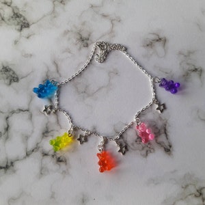 Gummy bear necklace. Cute kawaii unusual quirky gummy bear necklace