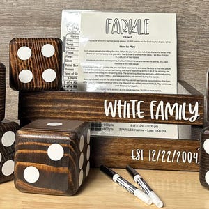 Giant Yard Wooden Dice Yardzee Game, Backyard outdoor Games wood game Yahtzee inspired, Personalized yard Games for adults Lawn Dice yard