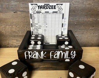 Giant Yard Wooden Dice Yardzee Game, Backyard outdoor Games wood game Yahtzee inspired, Personalized yard Games for adults Lawn Dice yard