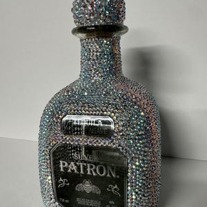 Sparkly Bedazzled Blingy Patron Bottle (Empty bottle, no liquor included)