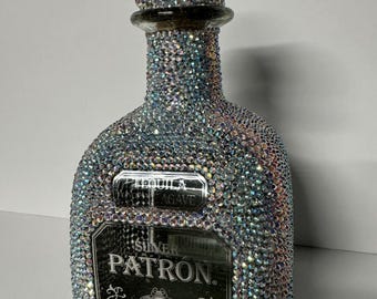 Sparkly Bedazzled Blingy Patron Bottle (Empty bottle, no liquor included)
