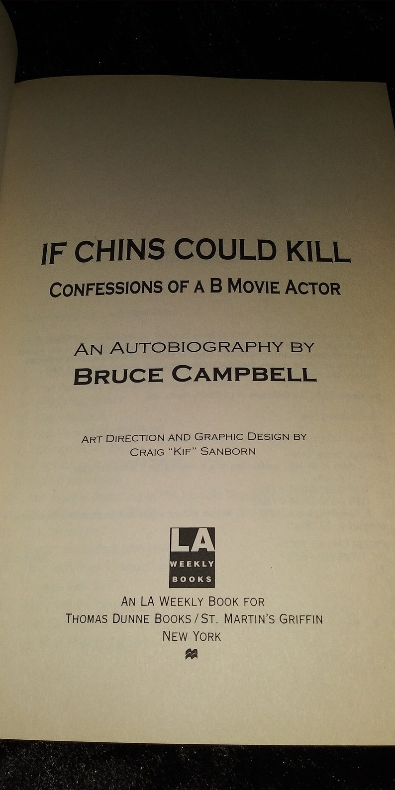 If Chins Could Kill Confessions of a B Movie Actor by Bruce Etsy
