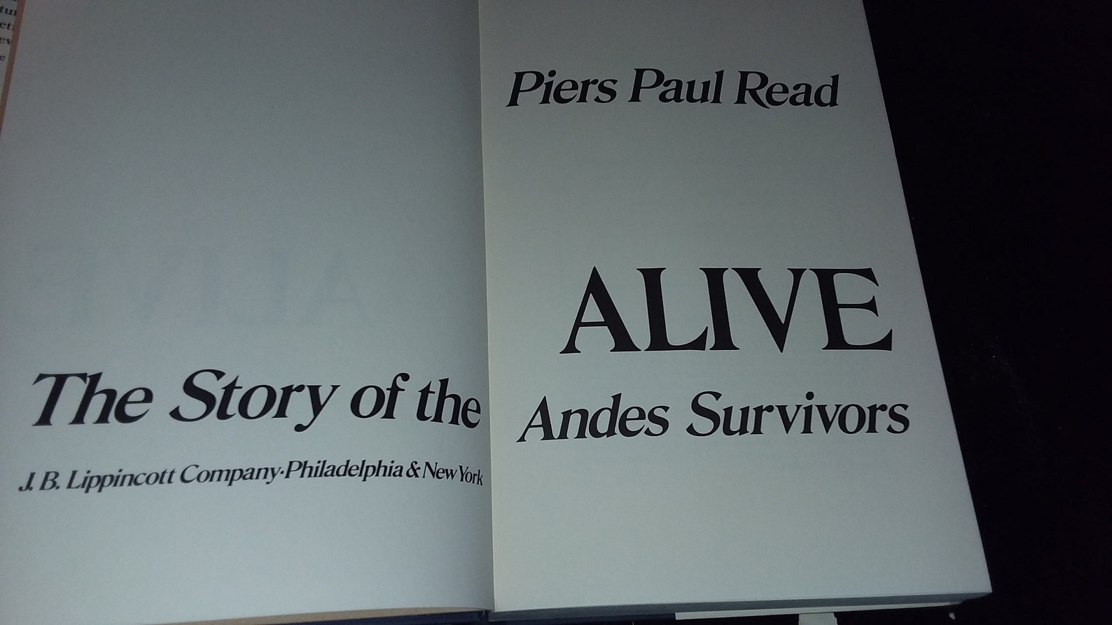Alive the Story of the Andes Survivors by Piers Paul Read Etsy