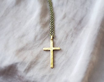 Gold Cross Necklace, Cross Chain