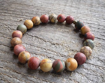 Picasso Jasper Bracelet, Stone Bracelet, Semi-precious Stone