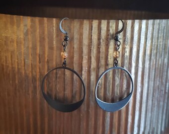 Crescent Moon Dangle Earrings