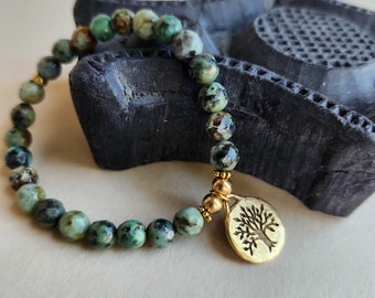 Tree of Life Bracelet, African Turquoise, Men's, Women's