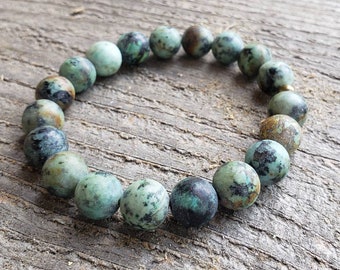 African Turquoise bracelet, semi-precious stone, women's bracelet, men's bracelet