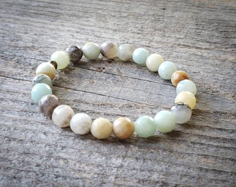 Amazonite Bracelet, Turquoise, Faceted Gemstone