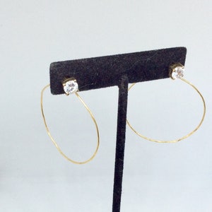 Gold Endless Hoop Earrings- Gold Hoops With Rosequartz- Hoop Earrings With Gemstone- Hoops With Rosequartz Briolette - Gift For Her-Handmade