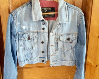 Vintage jean jacket sz med- time to change brand jean jacket - J Crew vintage jean jacket size  xxl- distressed denim jacket - collectable