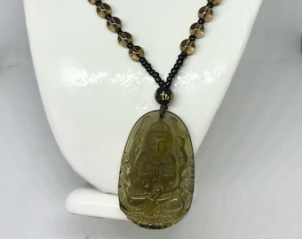 Buddha Necklace - Buddha Pendant- Brown SeedBeed Necklace - Gift For Her - Beaded necklaces-Gift For Women - Handmade Jewelry-Gift