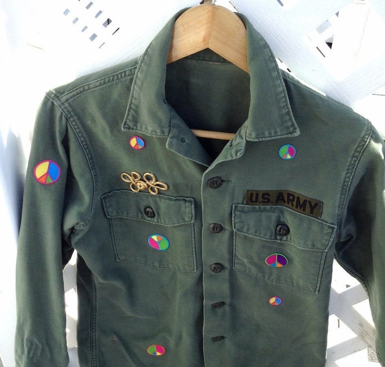 Vintage Army Jacketdecoratedpatched Army Jacketauthenticarmyjacket