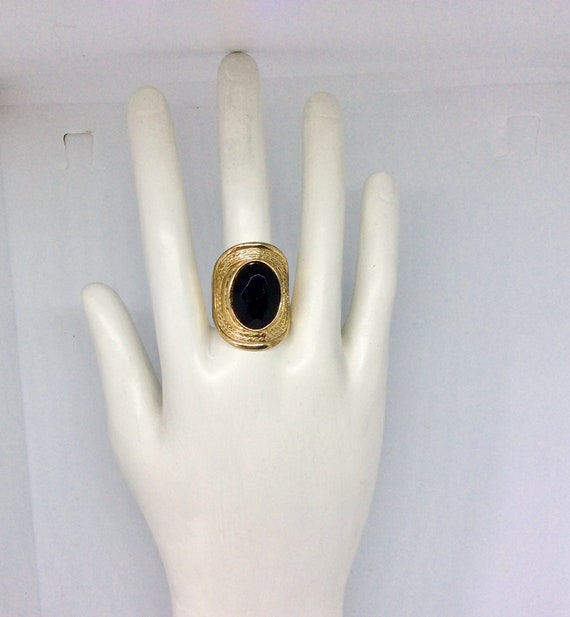 Big Black stone  Ring - Statement Ring -Gift For … - image 3
