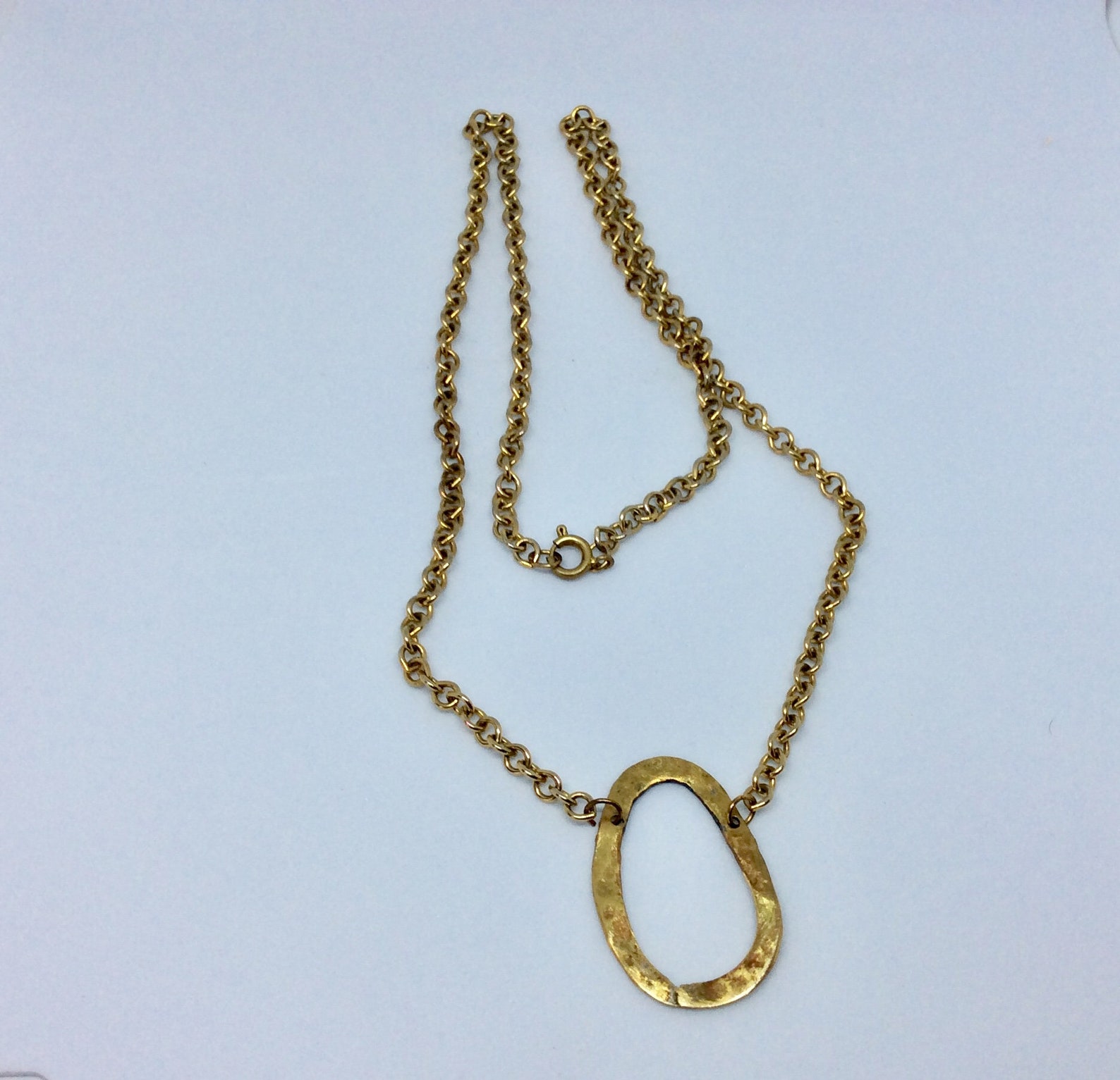Gold Circle Necklace 10k Gold Circle Necklace Glasses - Etsy
