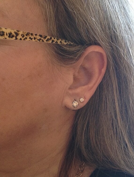 Diamond Earring - Diamond Stud - 14k Diamond Stud… - image 5