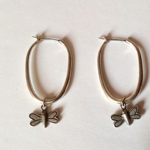 Sterling Firefly Earrings - Silver Dangle Earrings - Sterling Leverback Earrings - Dangling Insect Earrings - Charm Earrings - Silver bug
