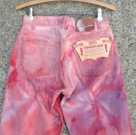 Levi Tie-dye Jeans-vintage Levi 501 Sz 28/31 Colored Levi Jeans 