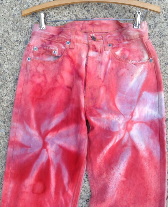 red mens levis 501 jeans
