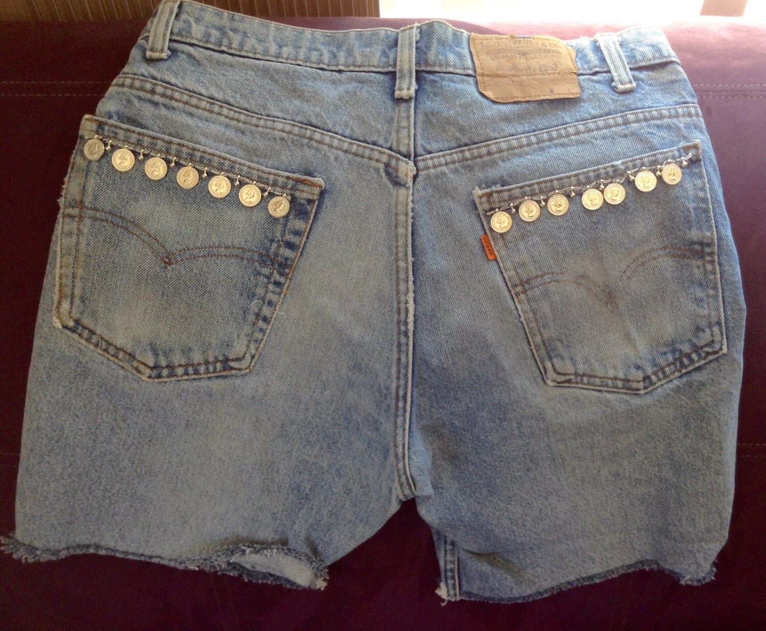 Levi Decorated Shorts Vintage Levi Cutoffs Levis 517 Zipper Size 32