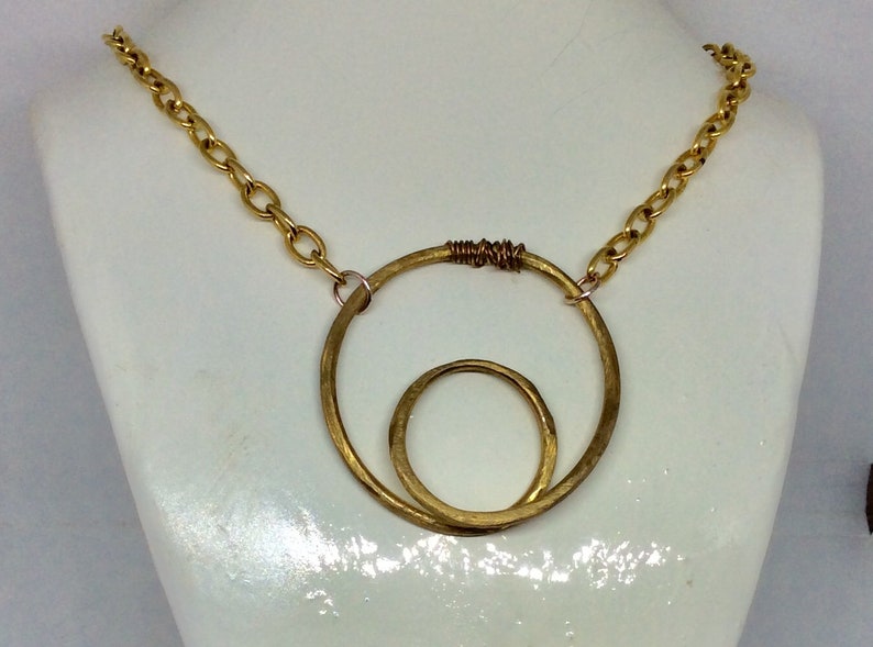 Gold Circle Necklace 10k Gold Circle Necklace Glasses - Etsy