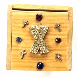 Wood Jewelry Box - Decorated Jewelry Box - Jewelry Box Embellished - Handmade Jewelry Box - Custom Gift for Girlfriend- Gift for Child