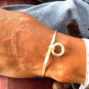 Sterling Hammered Cuff - Silver Thin Cuff - Silver Bracelet With Circle Charm - Silver Artisan Unisex Cuff - Gift For Him - Handmade