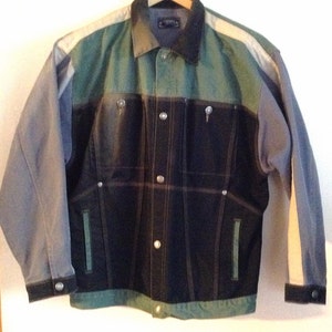 Levi Vintage Jean Jacket - Colored Levi Jacket - Distressed Denim Jacket sz XL- Levi Sport Jean Jacket - Men&#39;s Levi Jacket - Valentine Gift