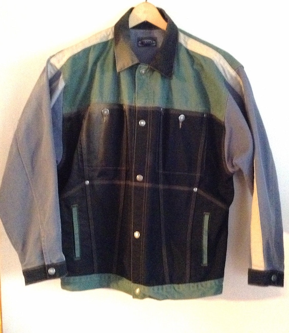 Levi Vintage Jean Jacket - Colored Levi Jacket - Distressed Denim Jacket sz XL- Levi Sport Jean Jacket - Men's Levi Jacket - Valentine Gift